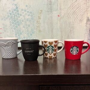 Starbucks Ceramic Mini Mug Collection - Gray, Black, Gold, Red